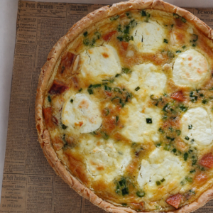 Sweet Potatoes and Goat Cheese Quiche